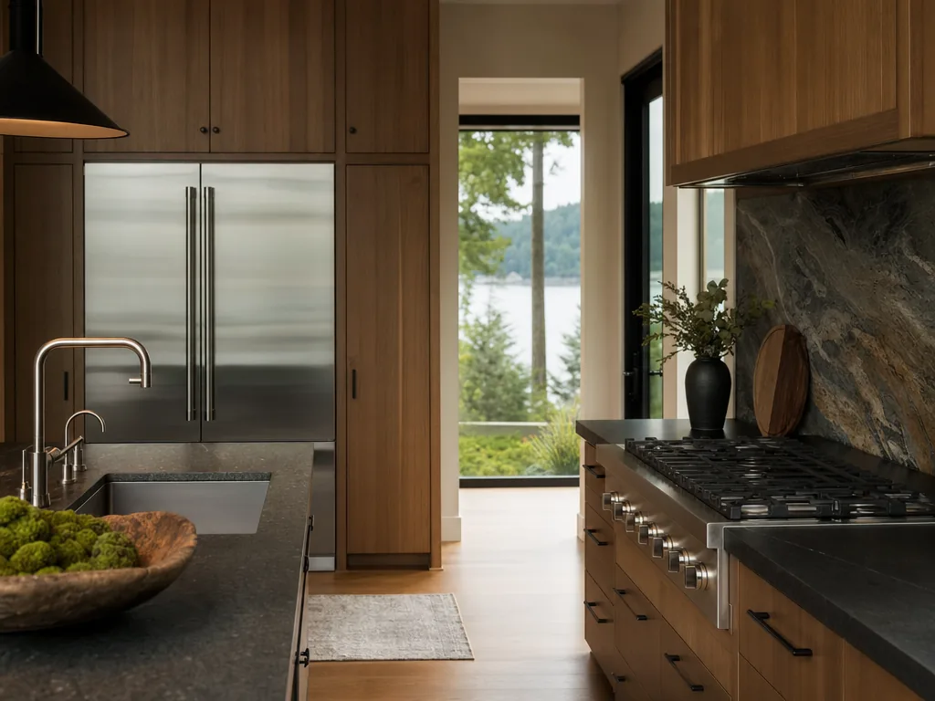 Luxury built-in kitchen in a Langley, Washington home