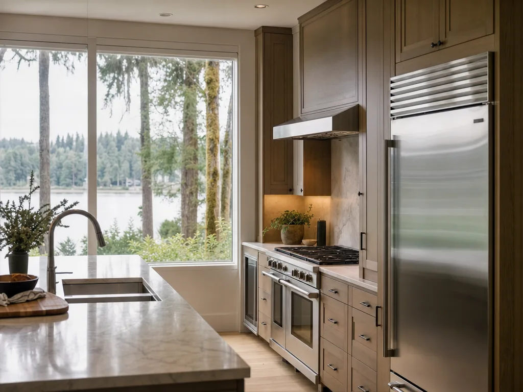 Luxury built-in kitchen in a Newcastle, Washington home