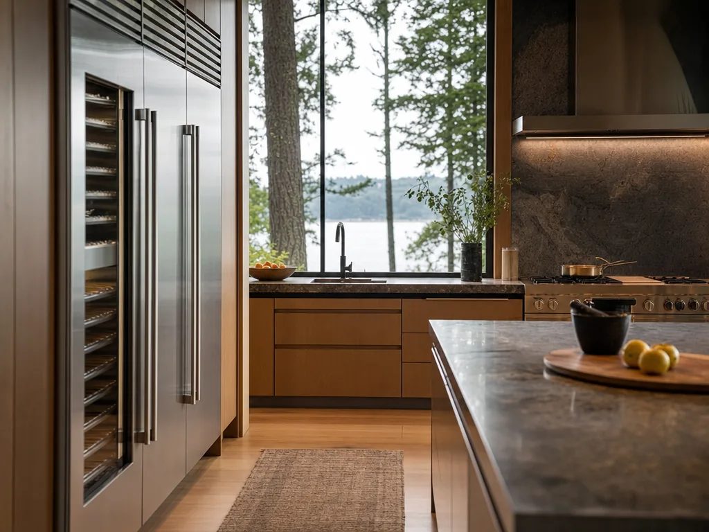 Luxury built-in kitchen in a Port Townsend, Washington home