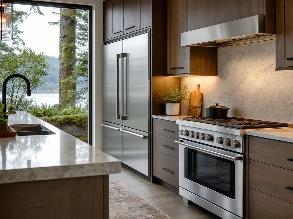 Luxury built-in kitchen in a Snoqualmie, Washington home