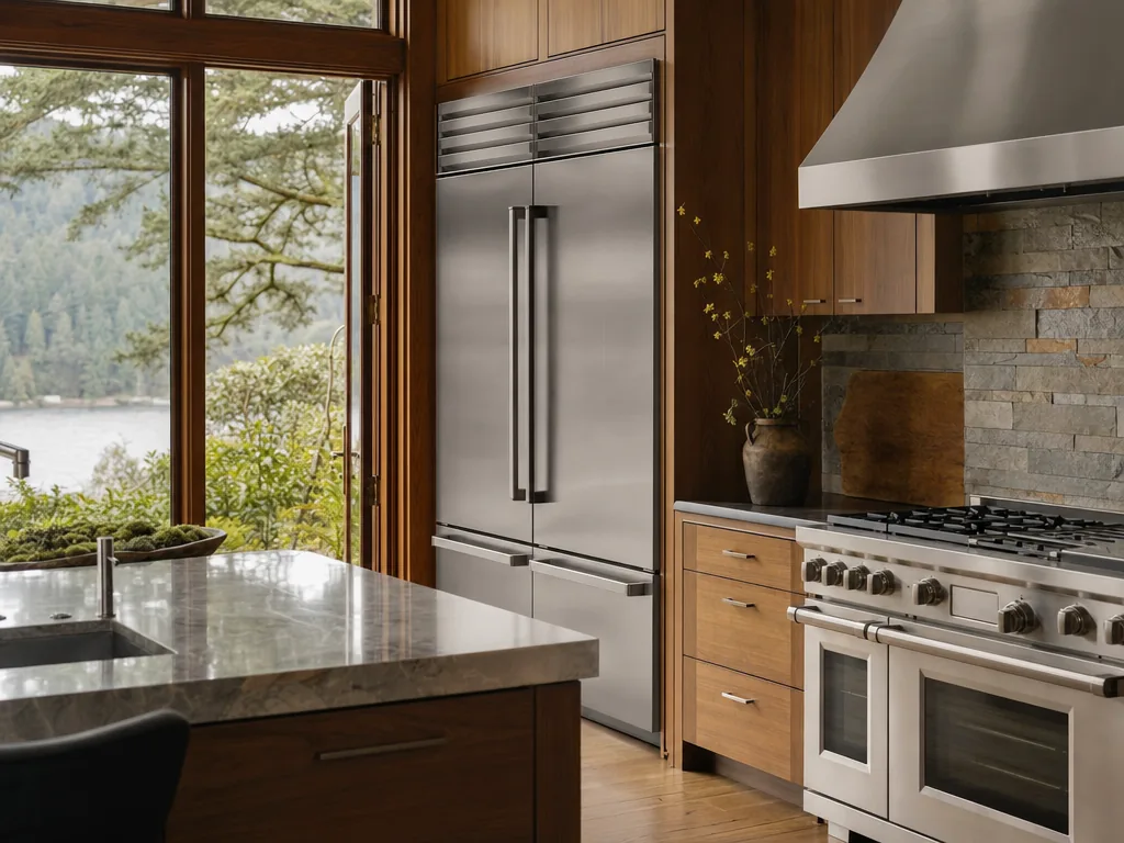 Luxury built-in kitchen in a Vashon, Washington home