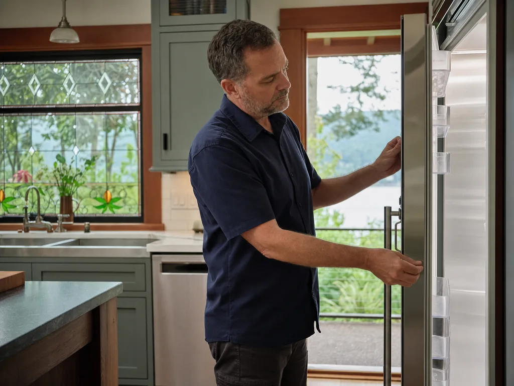 Door seal inspection during an appliance repair visit in Seattle, Washington