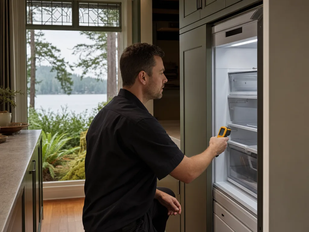 Refrigeration diagnostics during an appliance repair visit in Seattle, Washington