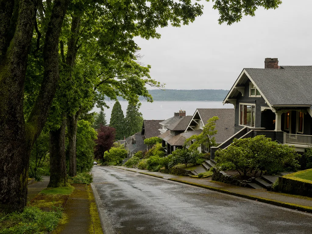 Washington residential street in the Seattle service area